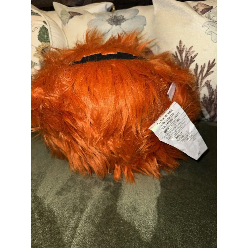 Novogratz Halloween Pumpkin Fluffy Faux Fur‎ Jack-O-Lantern Throw Pillow Fuzzy